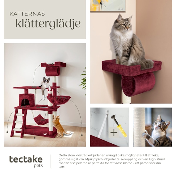 tectake Katt klösträd, Martin Vin, röd