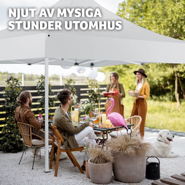tectake Paviljong Olivia 3x3m med 4 väggar Vit