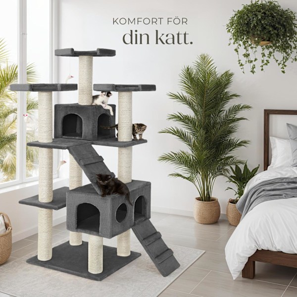 tectake Klösträd katt Knuti Grafitgrå
