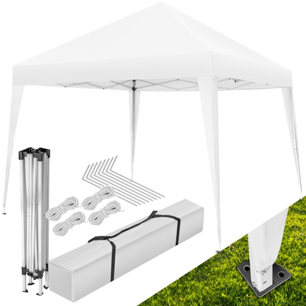 tectake Hopfällbar Paviljong Linosa 3x3 m Vit