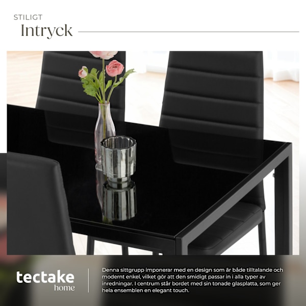 tectake Matgrupp Berlin 4+1 Svart