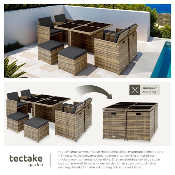 tectake Matgrupp Manhattan i konstrotting Natur