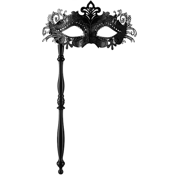tectake Venetiansk mask med pinne Svart