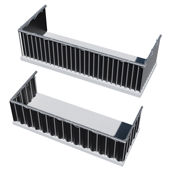 tectake Balkongskydd med metallförstärkta öglor, version 1 -  90 cm Svart