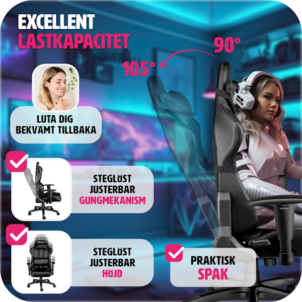 tectake Premium Gamingstol Svart