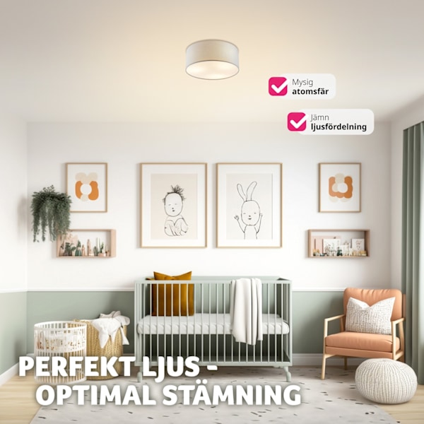 tectake Taklampa Circum, plafond i linne grå