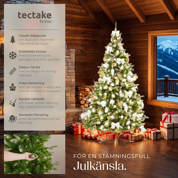 tectake Julgran konstgjord Blitzen, 180 cm, sprutgjutna granbarr Grön