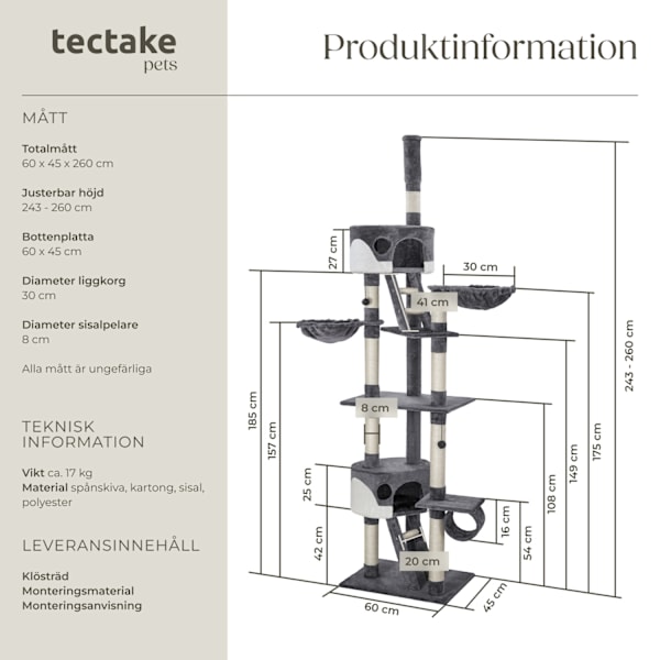 tectake Klösträd katt, klösmöbel Hansi Vit