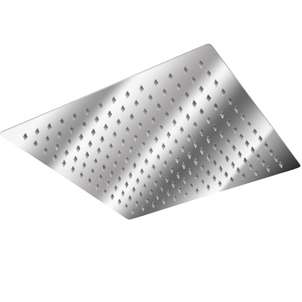 tectake Takdusch i rostfritt stål - 30 x 30 cm Silver