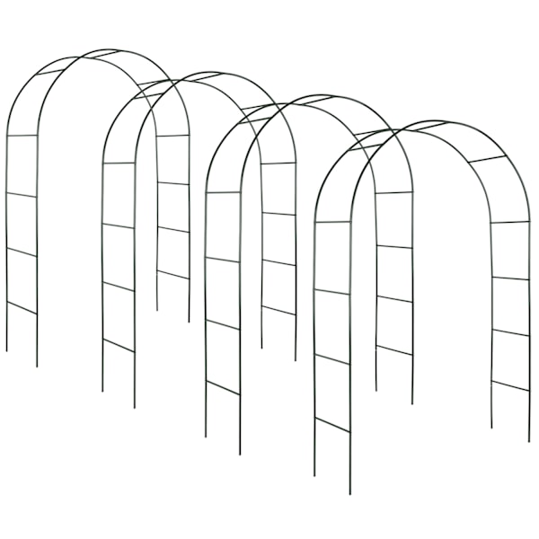 tectake 4 Rosenbåge ca. 240cm Grön
