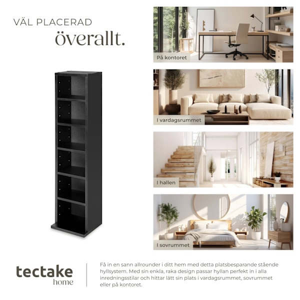 tectake CD-hylla för 102 CD-skivor Svart