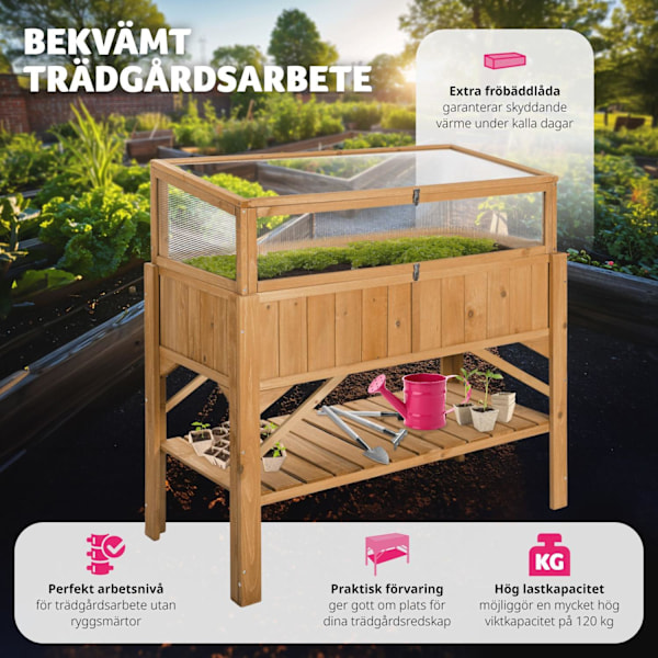 tectake Planteringslåda med överdel Brun