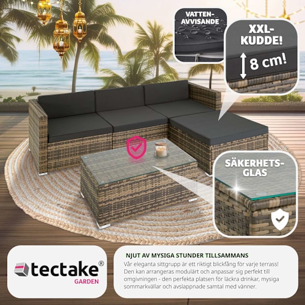 tectake Loungeset Florenz i konstrotting Natur