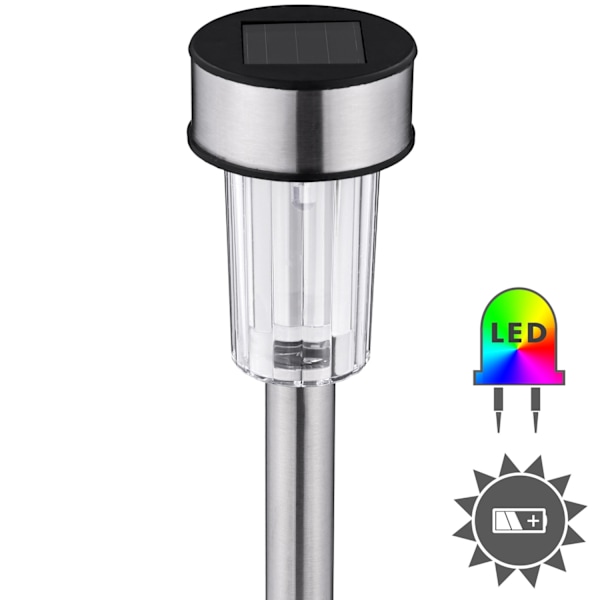 tectake 24 Solcellslampa färgade LED Silver