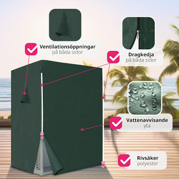 tectake Strandkorg med dyna, inklusive skyddsöverdrag Vit