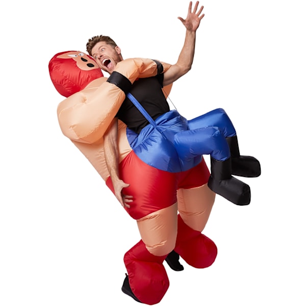 tectake Uppblåsbar maskeraddräkt Wrestler Orange