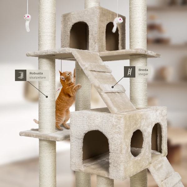tectake Klösträd katt Knuti Beige
