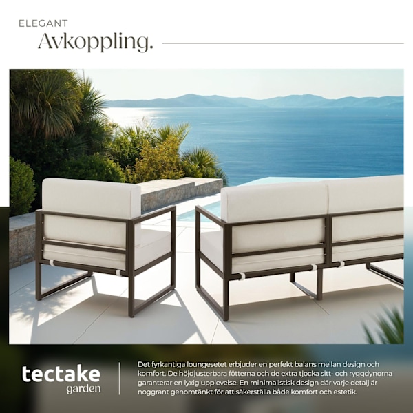 tectake Loungeset Comosa för 5 personer Beige