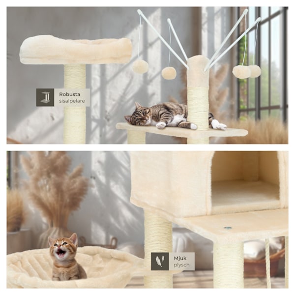 tectake Katt klösträd, klösmöbel Lilou Beige