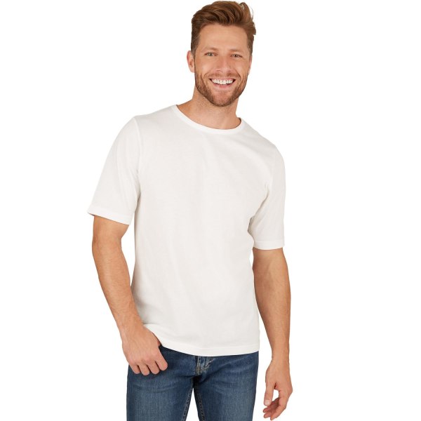 tectake Herr-t-shirt med rund hals vit White XXL