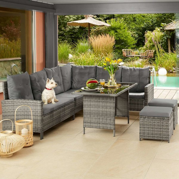tectake Loungeset Barletta i konstrotting Natur
