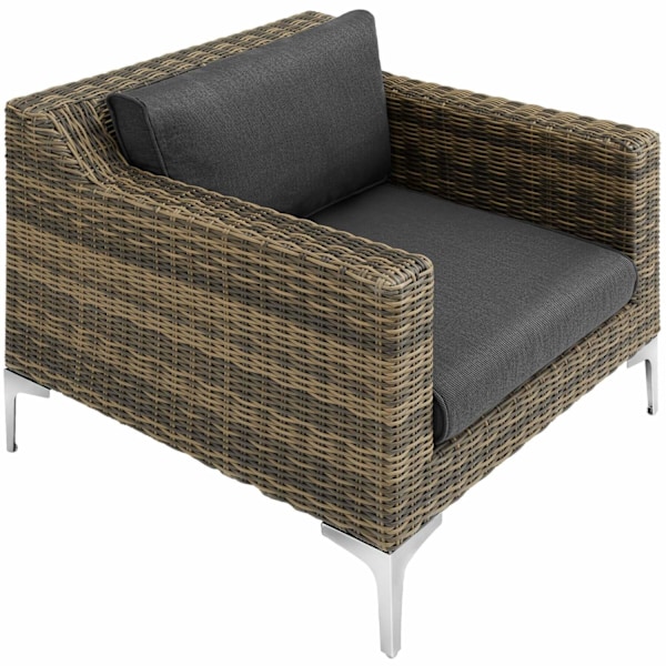 tectake Modulärt loungeset Villanova Aluminiumset 5 2-sits grå