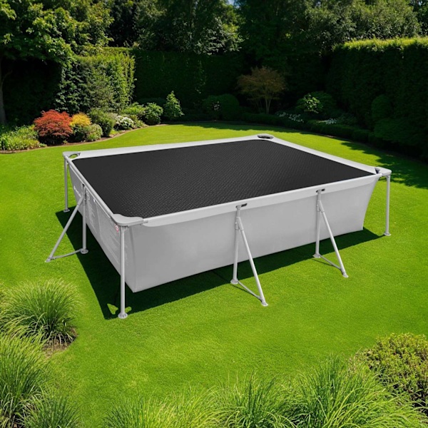 tectake Poolskydd rektangulär - 500 x 800 cm Svart