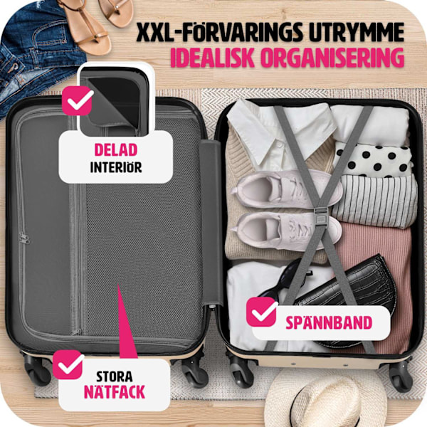 tectake Hårda resväskor i 3-set Champagne