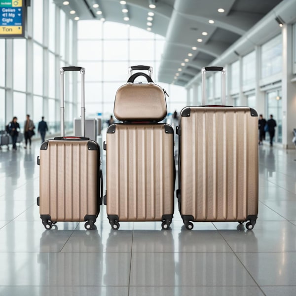 tectake Resväskor 4 set Pucci, bagage av ABS-hårdplast Champagne