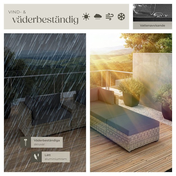 tectake Loungeset i konstrotting San Domino Natur