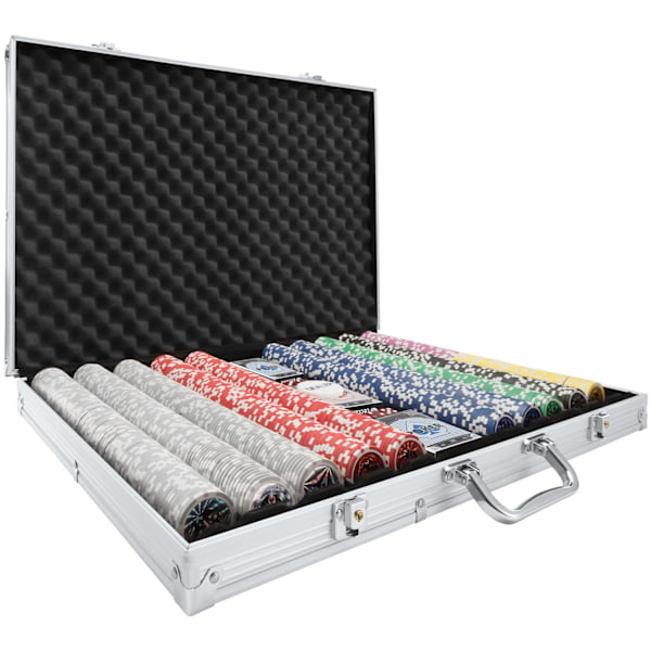 tectake Pokerset -  1000 delar Silver