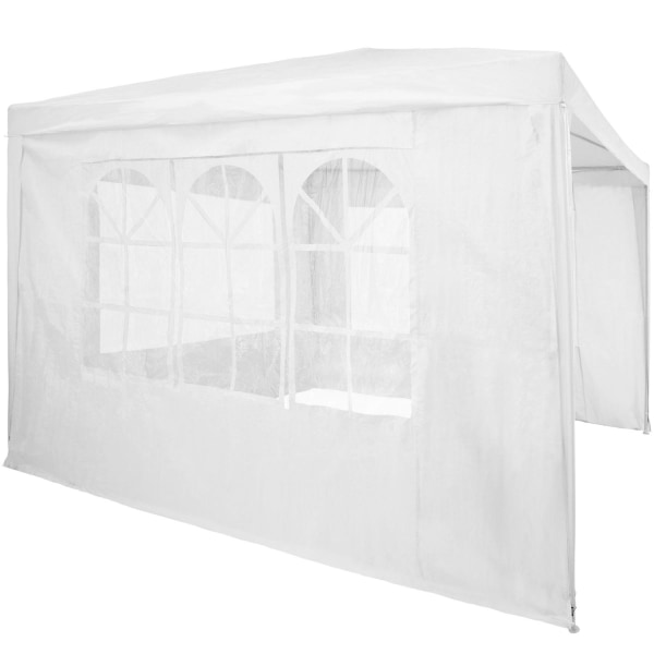 tectake Paviljong Baraban 3x3m med 3 sidopaneler Vit