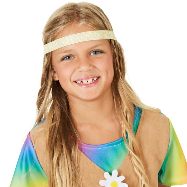 tectake 900202 Maskeraddräkt Hippie Blomsterbarn MultiColor 104 (3-4y)