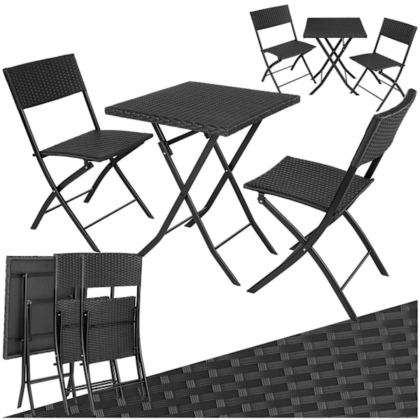 tectake Cafegrupp Trevi i konstrotting Svart
