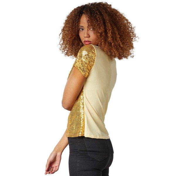tectake Kortärmad tröja med paljetter guld Gold S e068 | Gold | s | Fyndiq