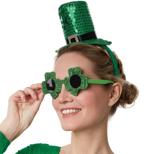 tectake St. Patrick’s Day minicylinderhatt grön klöver Grön