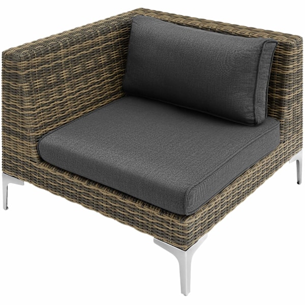tectake Modulärt loungeset Villanova Aluminiumset 1 2-sits grå