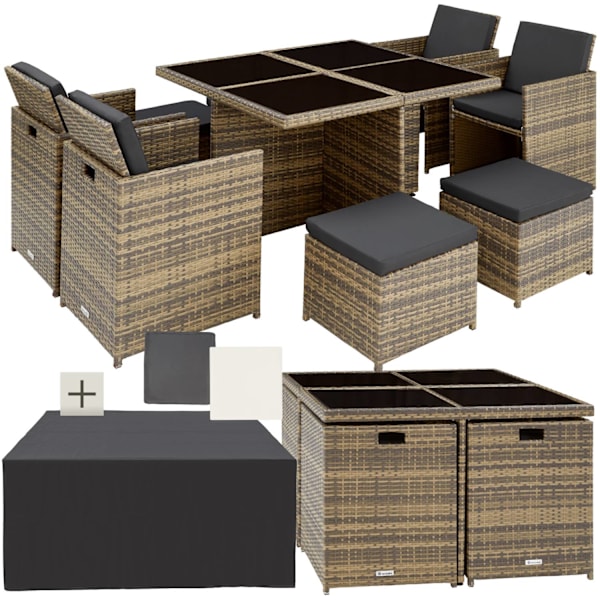 tectake Matgrupp Manhattan i konstrotting Natur