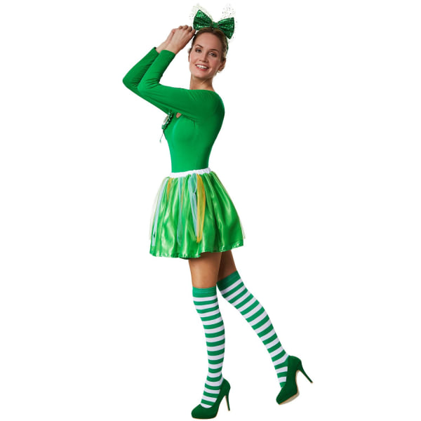 tectake St. Patrick’s Day-ballerinakjol i nationalfärger Green S/M