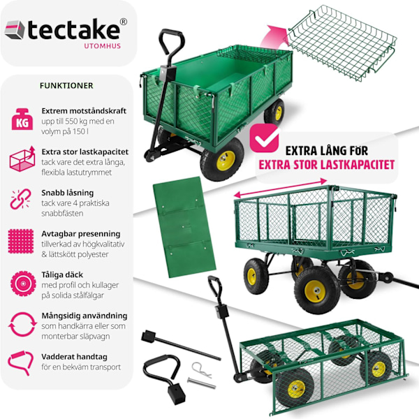 tectake Skrinda med hyllplan max 550 kg Grön