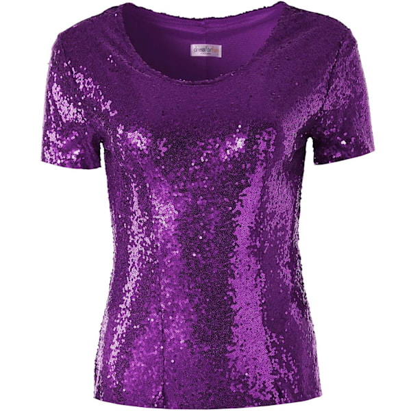 tectake Kortärmad tröja med paljetter lila Purple L