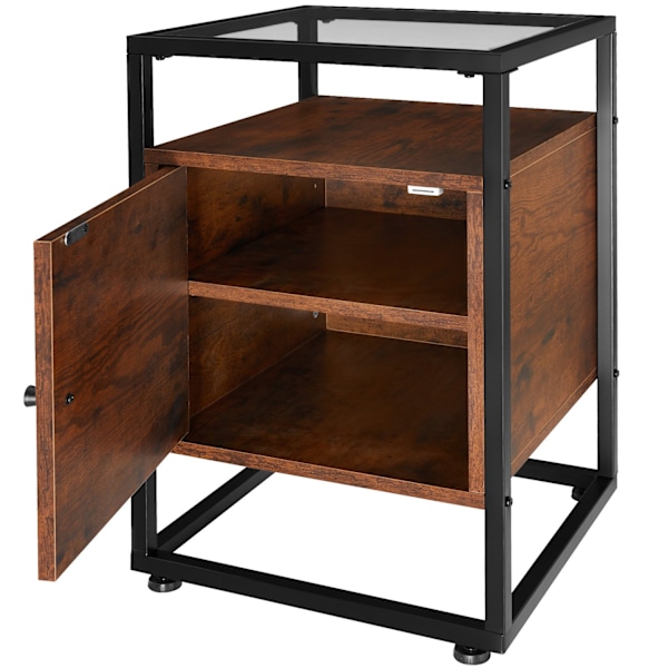 tectake Sängbord Kidderminster 40x43x60,5cm Mörkbrun