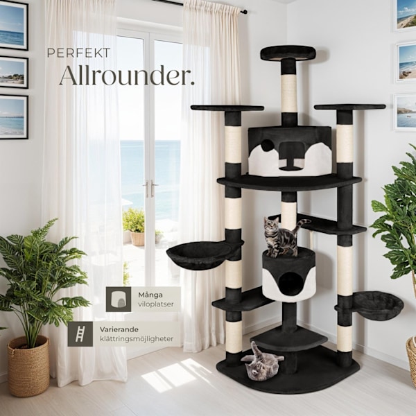 tectake Katt klösträd, klösmöbel Nelly Vit