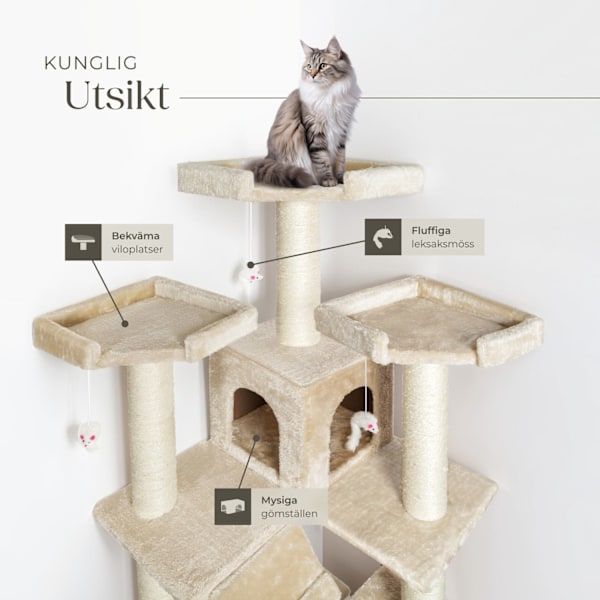tectake Klösträd katt Knuti Beige