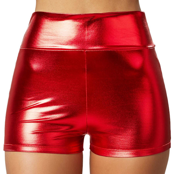 tectake Metallic-hotpants röd Red XXL