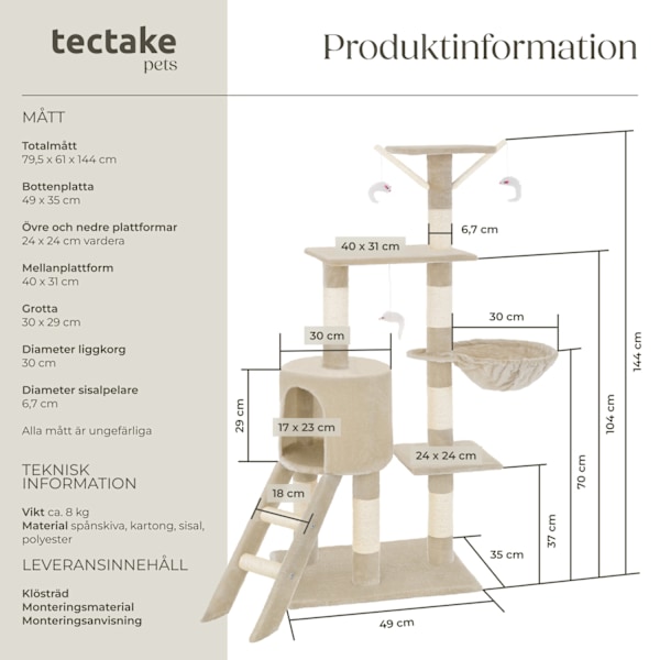 tectake Klösträd Dominik Beige