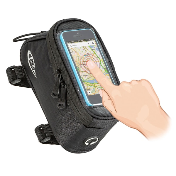 tectake Cykelväska för smartphones - 18 x 8,5 x 8,5 cm Svart