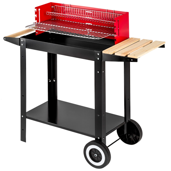 tectake Kolgrill med två hjul Röd