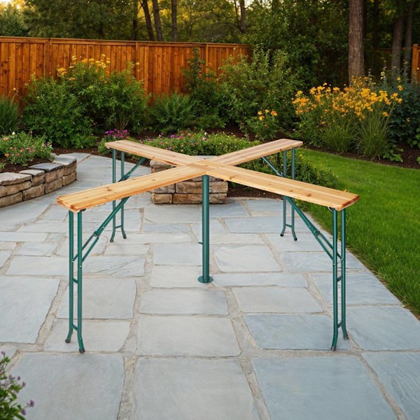 tectake Ståbord Quattro 241 x 241 x 103 cm Brun