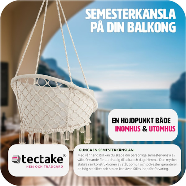 tectake Hängstol Grazia Beige